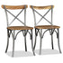 Swen Studio -  Dining Chairs 4 pcs Solid Mango Wood and Steel Cross Back